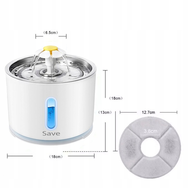 FONTANNA POIDEŁKO DLA KOTA PSA MISKA AUTOMATYCZNE POIDŁO + FILTR CICHA