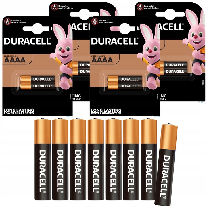 Bateria AAAA Alkaliczna LR61 Duracell 1.5V do Długopisów Cyfrowych x8