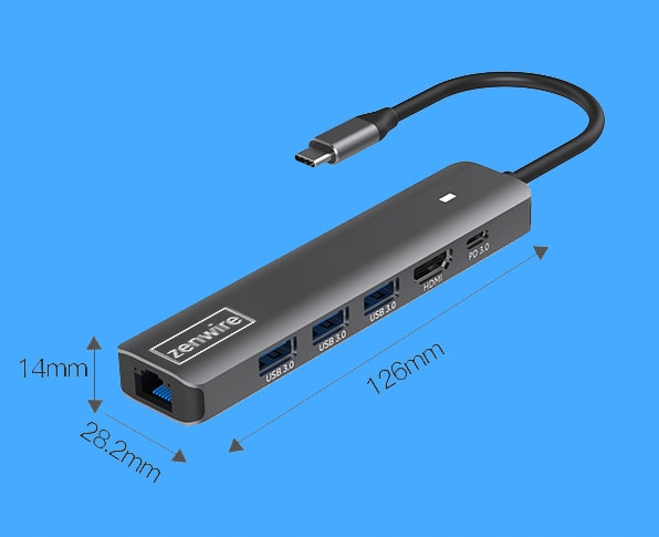 HUB Przejściówka USB-C Adapter 7W1 HDMI 4K USB 3.0 Gigabit Ethernet RJ45 M1