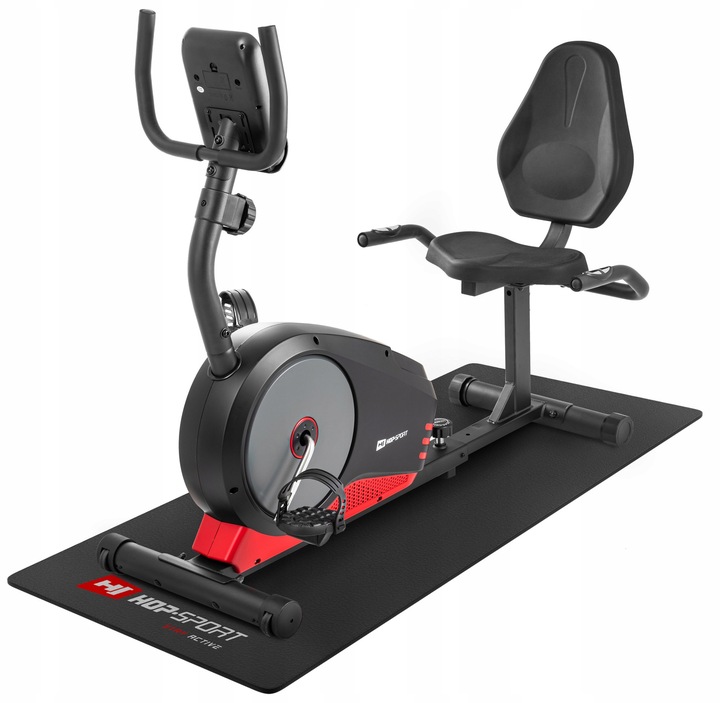 Mata wytrzymała pod sprzęt siłownie Hop-Sport 120 cm x 60 cm czarna PVC