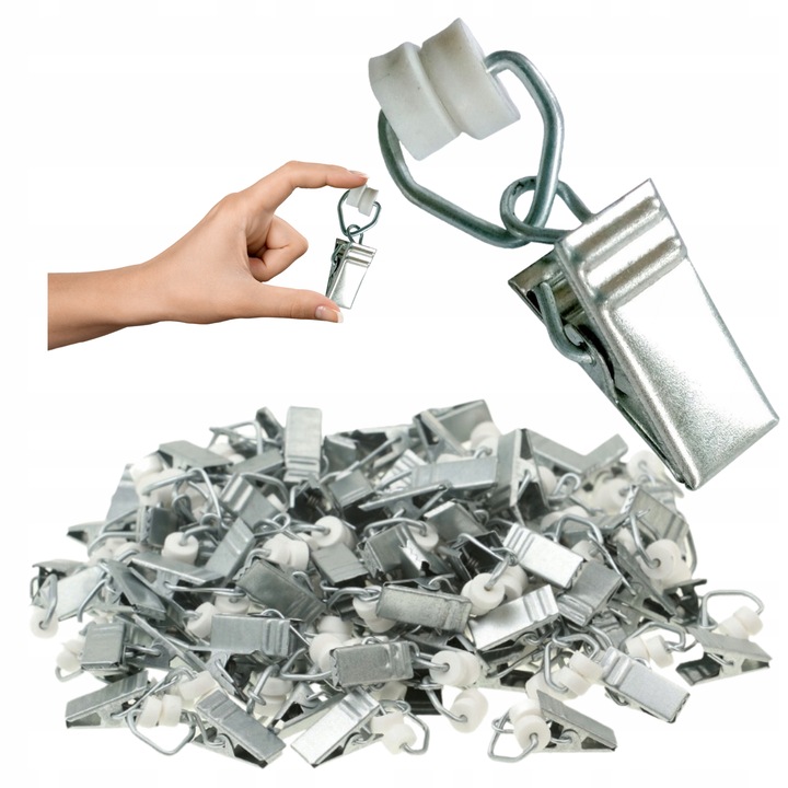 ŻABKI DO SZYNY SUFITOWEJ aluminiowej METALOWE KARNISZA KARNISZY ZASŁON 100