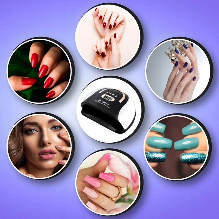 LAMPA DO PAZNOKCI UV LED 256W DO HYBRYD ŻELI MOCNA HYBRYDY SUN C4 PLUS