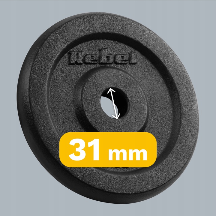 Obciążenie żeliwne zestaw 4x5kg 20kg otwór 31mm talerz klasyczne REBEL