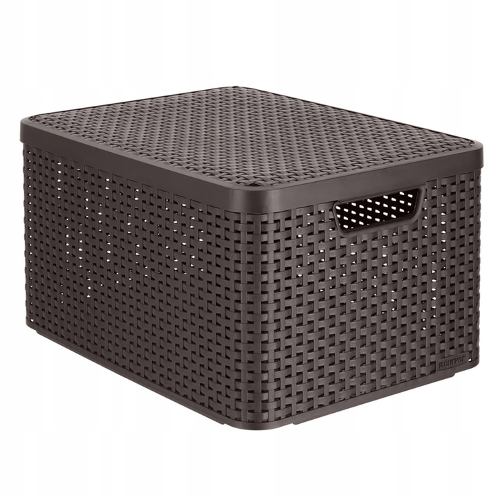 Koszyk z pokrywą brąz 30L CURVER STYLE L PUDEŁKO