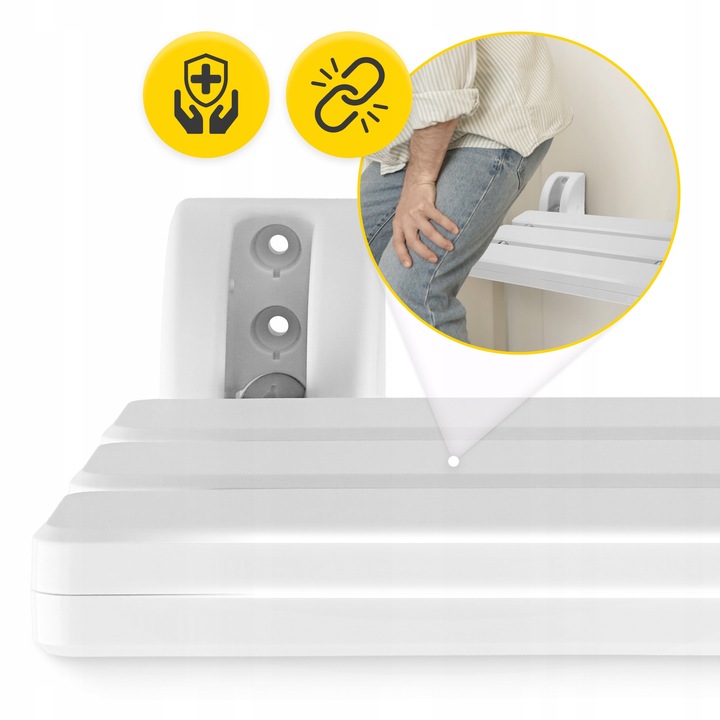 SIEDZISKO KRZESEŁKO SKŁADANE DO WANNY PRYSZNICOWE ŚCIENNE DLA SENIORA