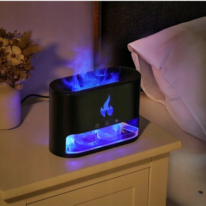 NAWILŻACZ POWIETRZA DYFUZOR KOMINEK LAMPKA NOCNA LED EFEKT PŁOMIENIA +