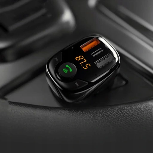 Transmiter SZYBKA Ładowarka ROCK B301 Bluetooth 5.0 FM USB + USB-C QC 4.0