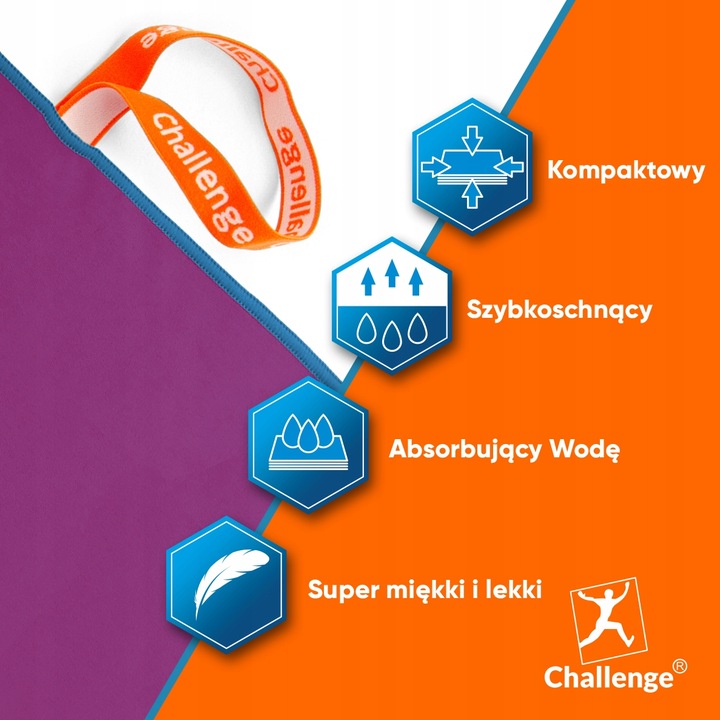 RĘCZNIK Z MIKROFIBRY 80x150 cm fioletowy NEW