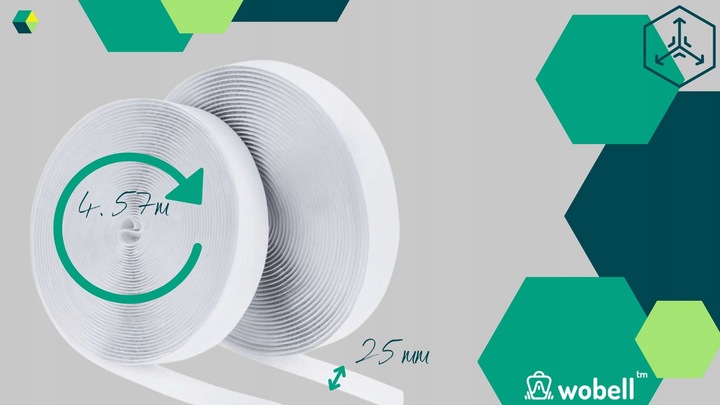 Taśma do OBRAZÓW RZEP CIĘCIA z RZEPEM SAMOPRZYLEPNA 4,57m TASMA PRZYLEPNA