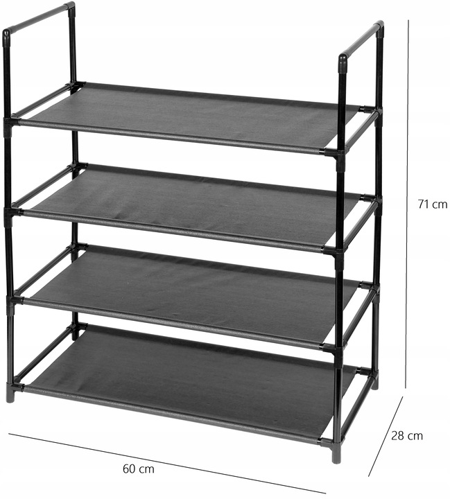 PÓŁKA NA BUTY REGAŁ STOJAK PÓŁKI OBUWIE SZAFKA POJEMNA LOFT 4 POZIOMY