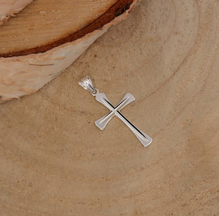 MĘSKI KRZYŻYK SREBRNY 925 WISIOREK ZAWIESZKA KRZYŻ DO ŁAŃCUSZKA NA PREZENT