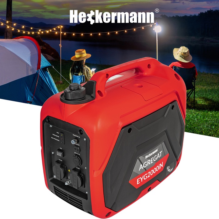 AGREGAT PRĄDOTWÓRCZY GENERATOR PRĄDU INWERTOROWY NA BENZYNĘ CICHY 2KW