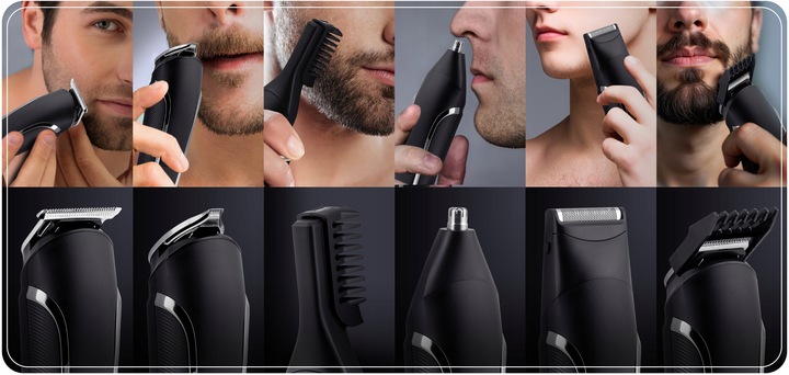 Trymer maszynka do włosów golarka do brody zarostu do golenia 6w1 Berdsen