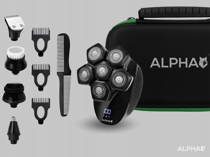 Golarka Męska Alpha 5W1 Maszynka + Trymer do Golenia Brody, Włosów i