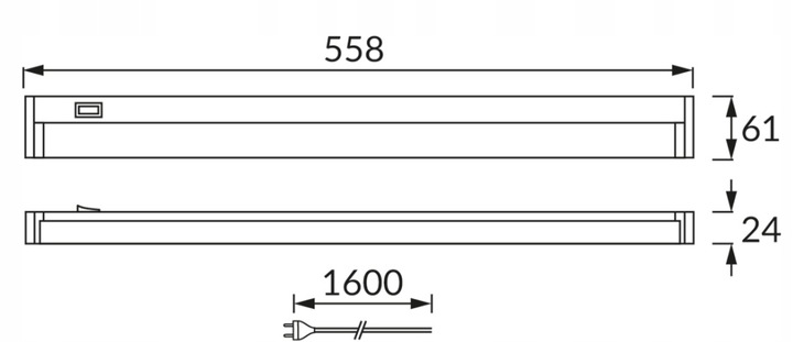 PODSZAFKOWA OPRAWA OBROTOWA LED 10W 4100K CCT LAMPA Z PRZEWODEM 230V