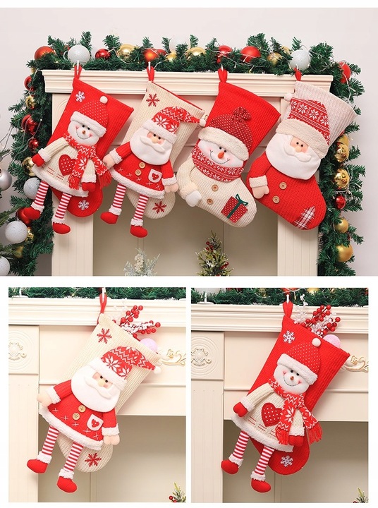 ZESTAW 2 x SKARPETA ŚWIĄTECZNA NA PREZENTY 3D XXL