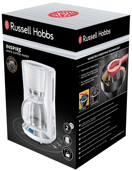 Ekspres do kawy przelewowy Russell Hobbs Inspire 1100W biały