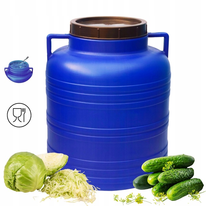 BECZKA PLASTIKOWA 40 L DO KISZENIA KAPUSTY NA WODĘ DESZCZÓWKĘ OGÓRKI