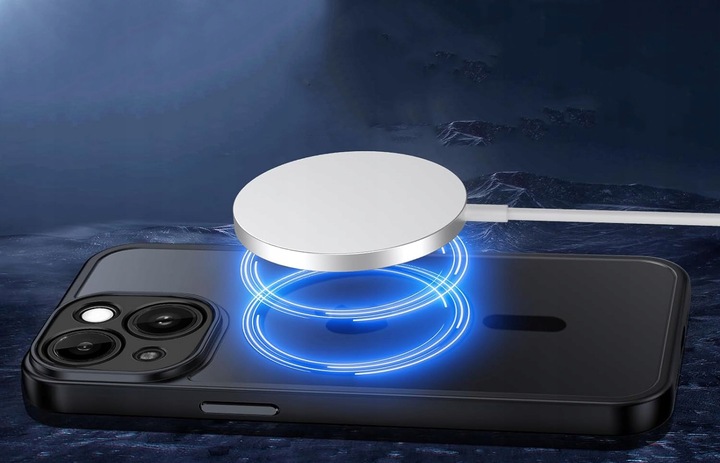 Etui WZMACNIANE 360° MATT CASE do MAGSAFE + Szkło 9H do Iphone 15