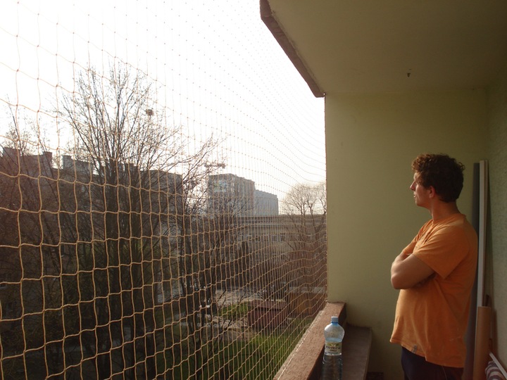 SIATKA ZABEZPIECZAJĄCA NA BALKON DLA KOTA PRZECIWKO PTAKOM 2x3m