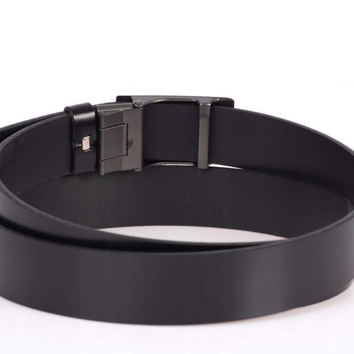 Pasek SKÓRZANY męski SEPHER Automat CZARNY spodni