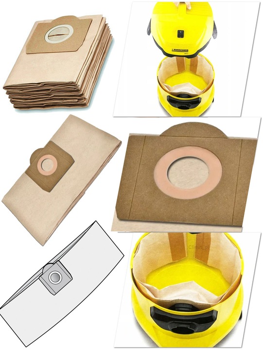 10x WORKI + FILTR PUREY do odkurzacza KARCHER WD2 WD3 KWD3 SE4 SE4001