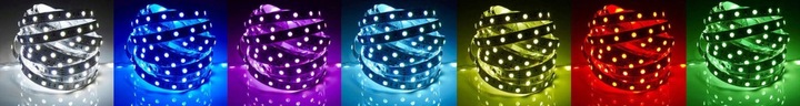 ZESTAW TAŚMA LED 10m RGB + BIAŁY PILOT 5050 zasila