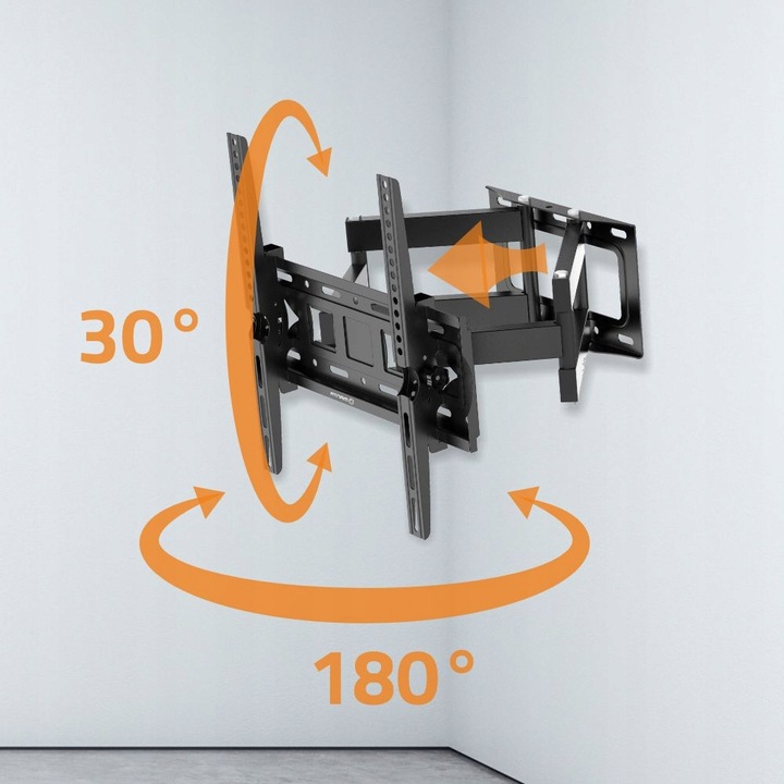 UCHWYT DO TELEWIZORA TV ŚCIENNY WIESZAK 26-75 CALI ŚRUBY POZIOMICA