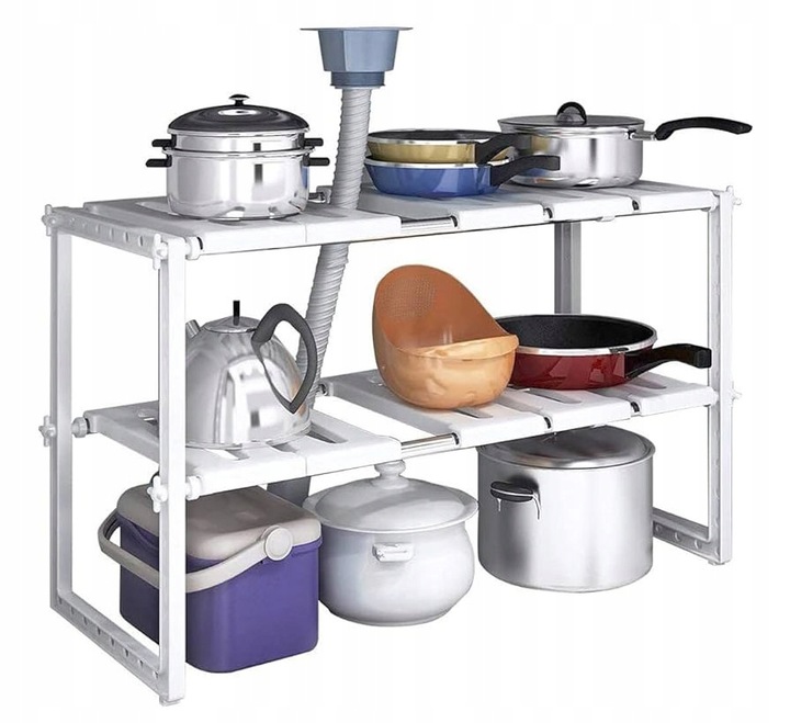 ORGANIZER POD ZLEW SZAFKA REGULOWANA PÓŁKA REGAŁ UNIWERSALNY MODUŁOWY