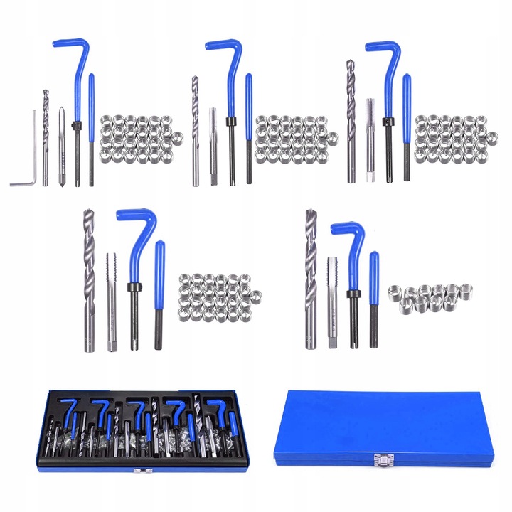 ZESTAW NAPRAWCZY GWINTÓW DO NAPRAWY GWINTU M5-M12