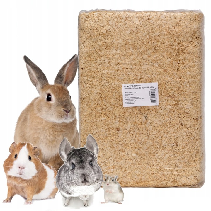 Trociny ściółka dla chomika gryzoni 60l Comfy