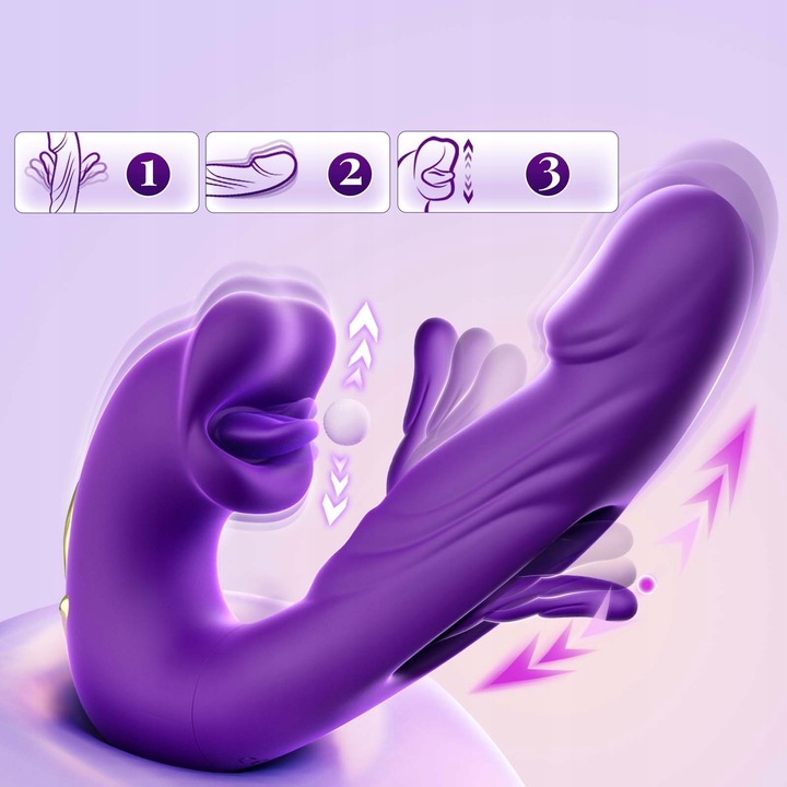 Flapping wibrator wielofunkcyjny fioletowy intensywne orgazmy 7 trybów