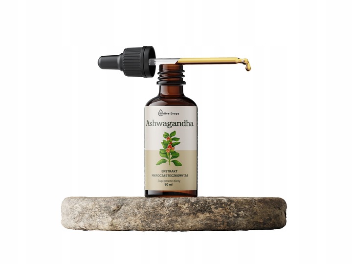ASHWAGANDHA KROPLE ADAPTOGENY Na Pamięć i Układ Nerwowy Suplement 2 x 50 ml