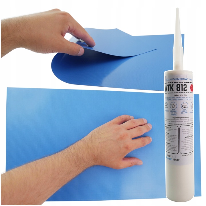 Klej polimerowy do basenów pontonów Duża łata 50x27cm Odtłuszczacz