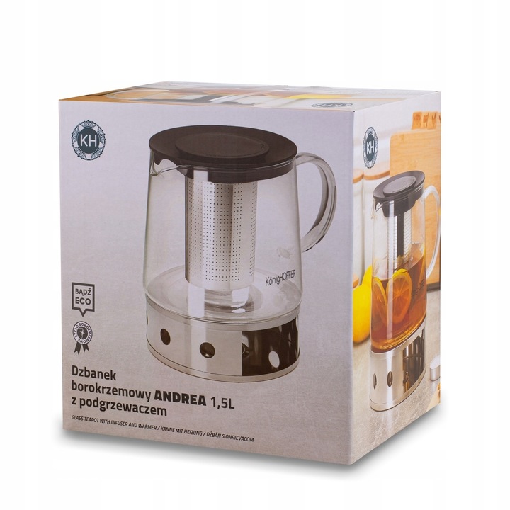 DZBANEK do HERBATY z ZAPARZACZEM i PODGRZEWACZEM Konighoffer Andrea 1,5 l