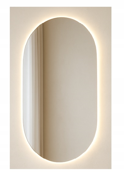 Lustro owalne LED COB łazienkowe, uniwersalne 100x50 cm bez ramy IP 67