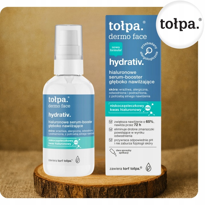Hialuronowe Serum-Booster Silnie Nawilżające Przeciw Zmarszczkom 75ml Tołpa