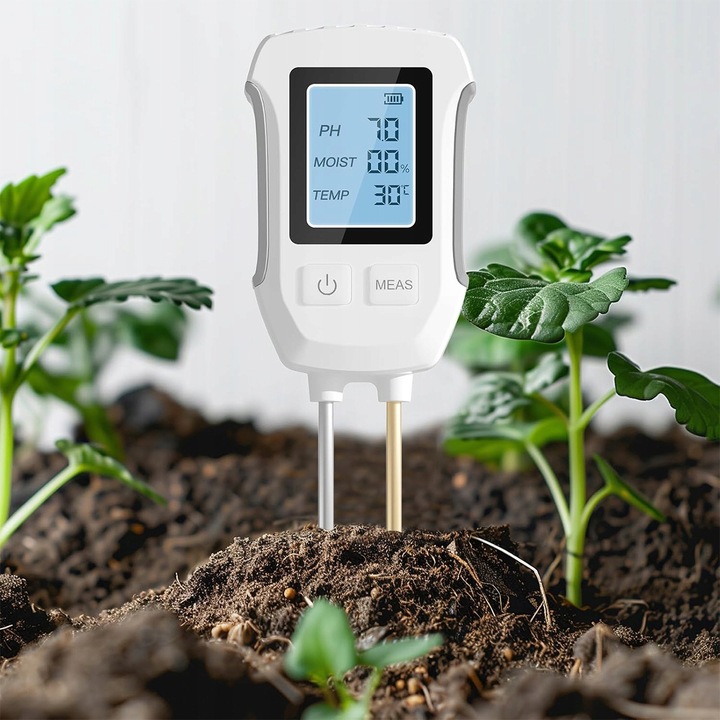 Miernik pH gleby 3w1 tester wilgotności ziemi i podłoża dokładny