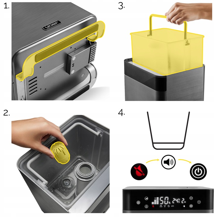 5w1 Nawilżacz powietrza Oczyszcza Jonizator Yoer AUTOMATYCZNY +Aromaterapia