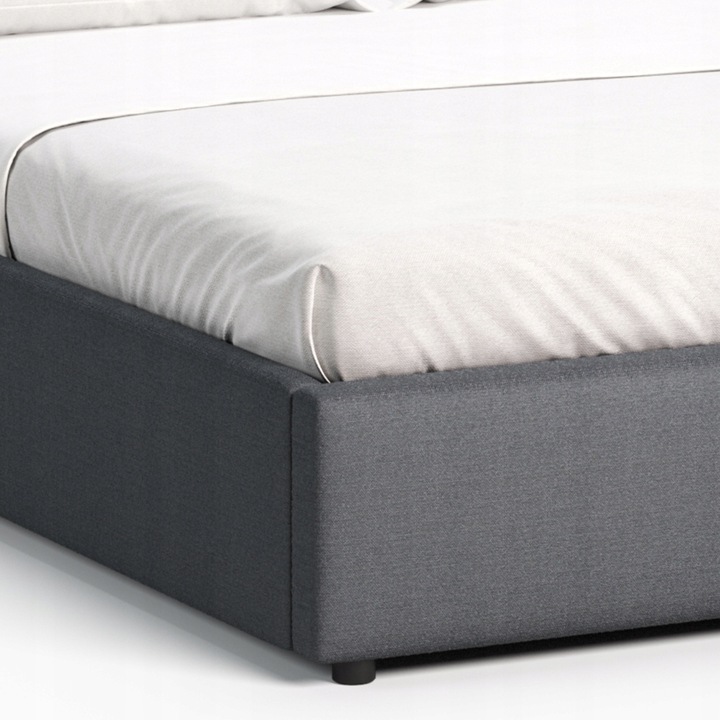 Łóżko tapicerowane 160×200 z pojemnikiem i zagłówkiem Mika szare