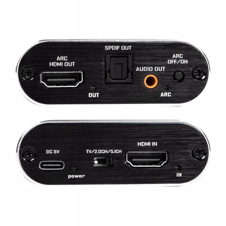 Ekstraktor HDMI do HDMI audio ARC Adapter Konwerter TOSLINK CINCH AUX