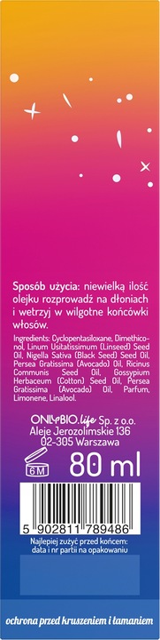 Hair in Balance by ONLYBIO olejek zabezpieczający końcówki 80ml