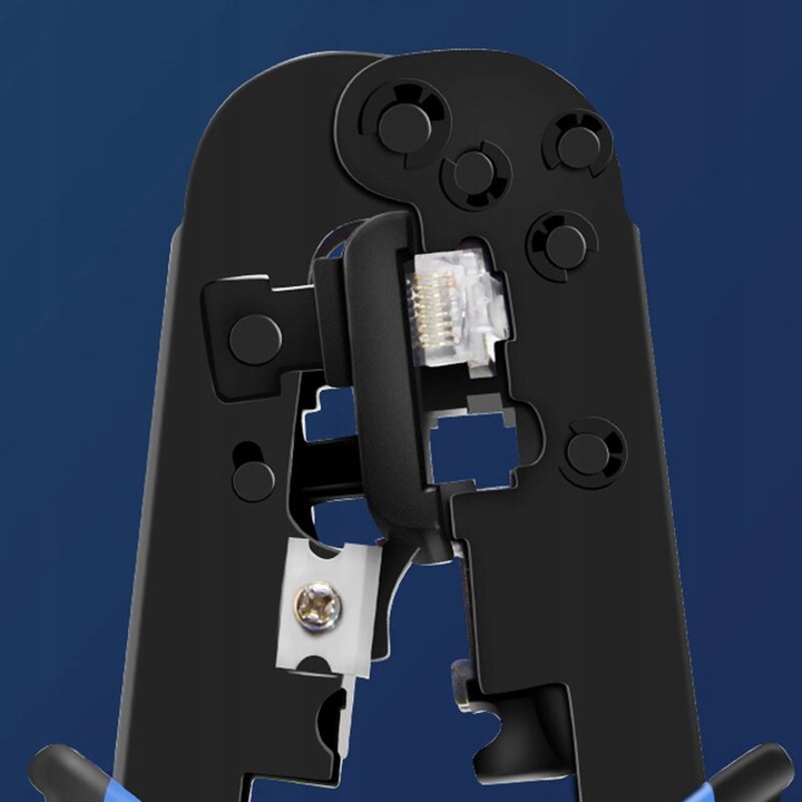 TESTER SIECIOWY ZACISKARKA STRIPPER WCISKACZ WTYKI RJ45 ZESTAW XXL + ETUI