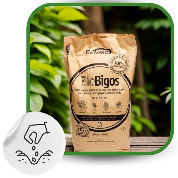 Podłoże Bigos Lekka BIO Ziemia do Monstery Kwiatów15L Wzbogacone