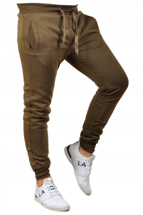 k01 r. L MĘSKIE SPODNIE DRESOWE JOGGERY GŁADKIE