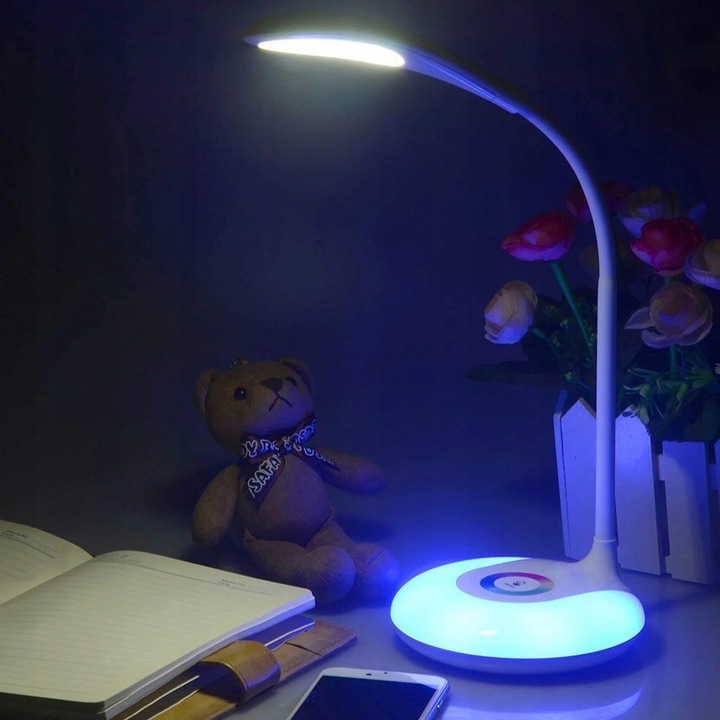 LAMPKA BIURKOWA LED NA BIURKO LAMPA 256 KOLORÓW RGB DO NAUKI DOTYKOWA