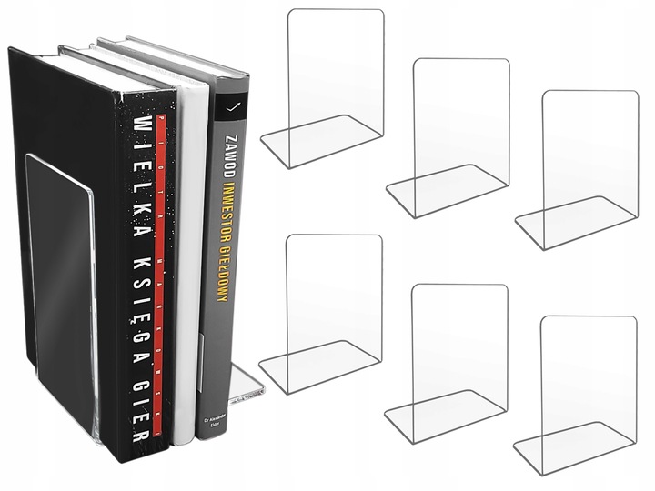 6 x PODPÓRKI do KSIĄŻEK STOJAK na KSIĄŻKI Plexi (pleksi) 2mm