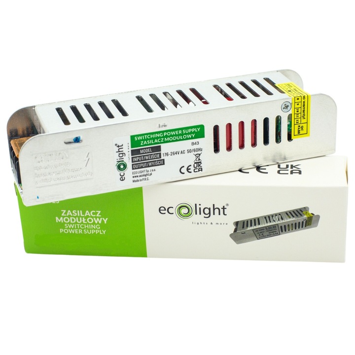 Zasilacz LED 12V 250W 20A Do Taśmy Slim Montażowy Modułowy Przemysłowy