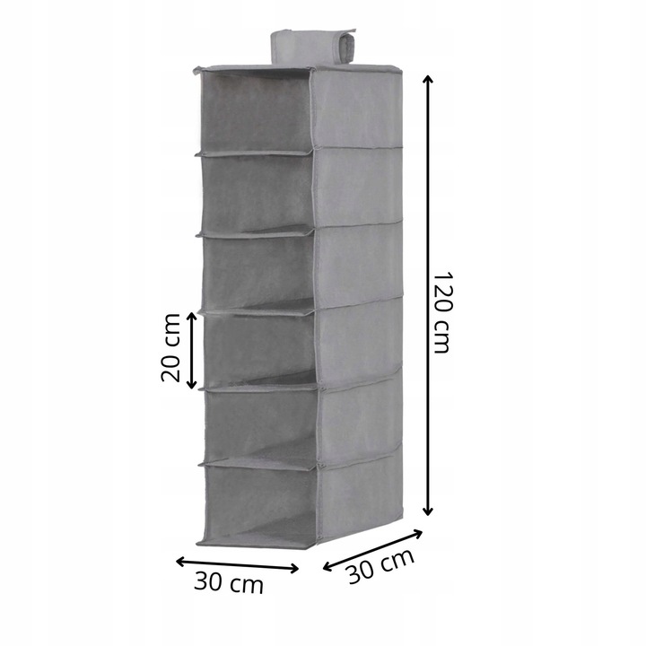 ORGANIZER WISZĄCY DO SZAFY WIESZAK 6 PÓŁEK REGAŁ NA UBRANIA