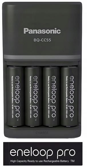 ŁADOWARKA PANASONIC BQ-CC55 + 4 x R6/AA ENELOOP PRO 2500 mAh ORYGINAŁ